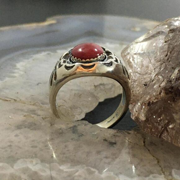 Carolyn Pollack Southwestern Style Sterling Red Jasper Shield Ring For Women - Picture 5 of 10